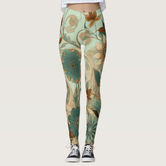 Art nouveau Blommigt Leggings