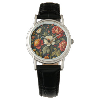 Art nouveau Blommigt - Levande liv i fullt-blomman Armbandsur