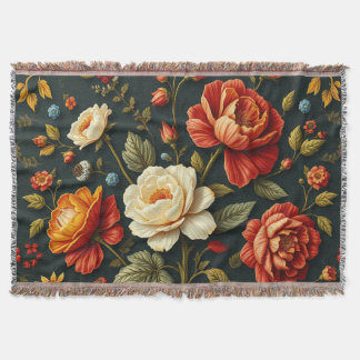 Art nouveau Blommigt - Levande liv i fullt-blomman Filt