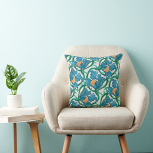 Art nouveau Blommigt Majolica Mönster Kudde