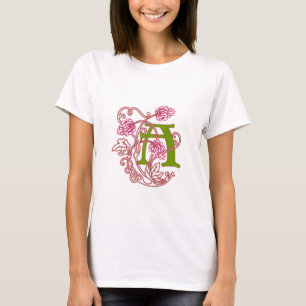 Art nouveau Blommigt monogram A Tee