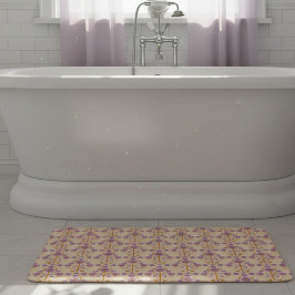 Art nouveau Blommigt Pastel Lila Cream Badrumsmatta
