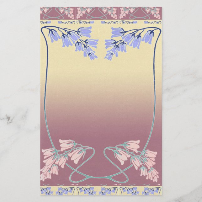 Art nouveau,blommigt Ram,klockepok,victorian,ch Brevpapper (Framsida)