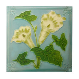Art nouveau Blommigt Repro Olivant Faux Mold Kakelplatta