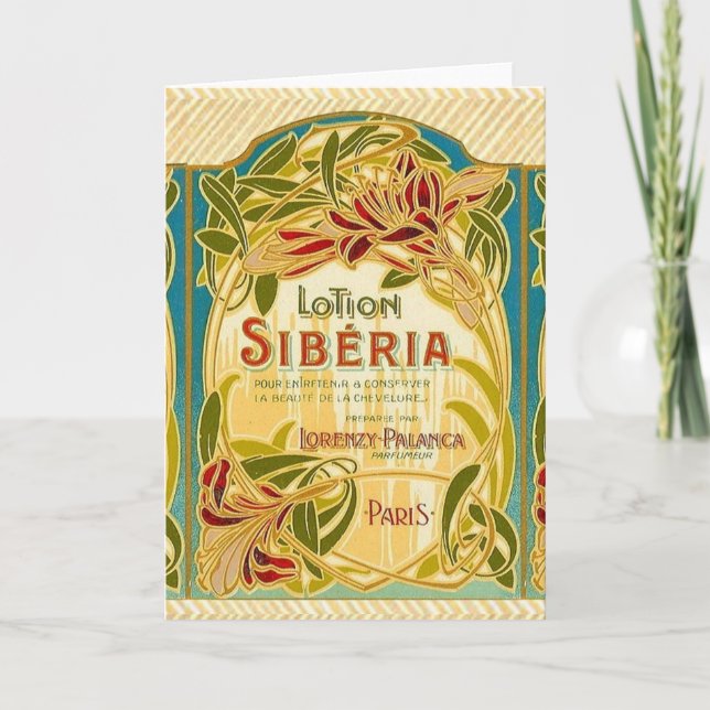 Art nouveau blommigt skönhetsmärkning kort (Framsida)