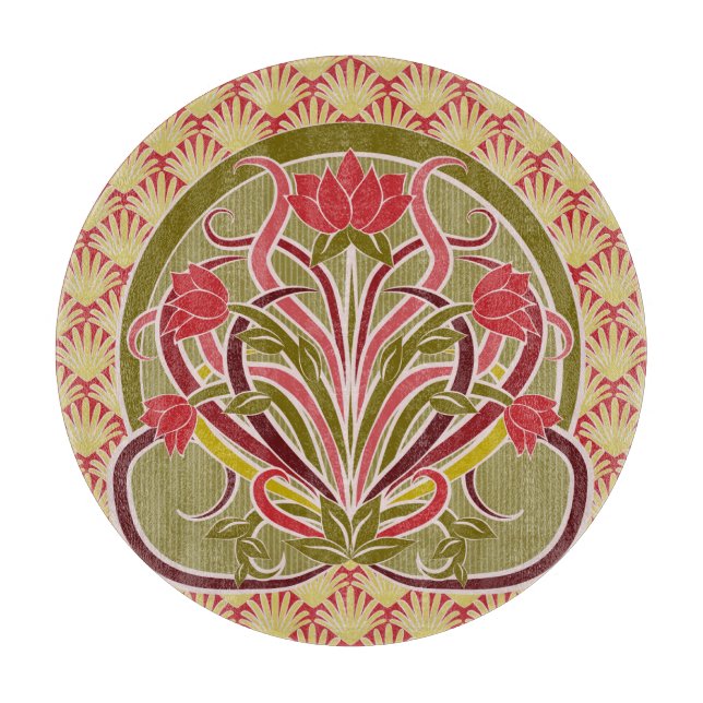 Art nouveau blommigt tapet. (Framsidan)