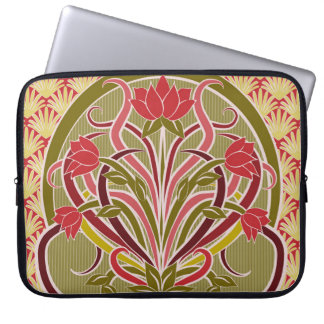 Art nouveau blommigt tapet. laptop fodral