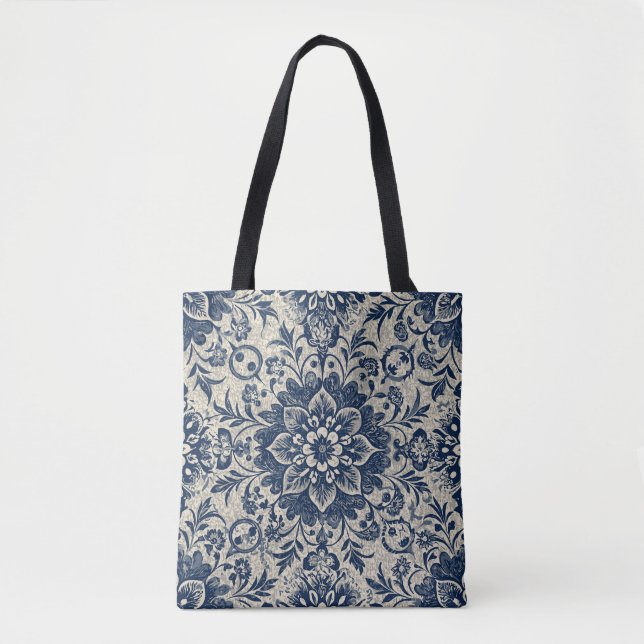 Art nouveau Blommigt Tapet Mönster Tygkasse (Framsida)