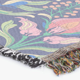 Art nouveau-Blommigt-vridsvevett Filt