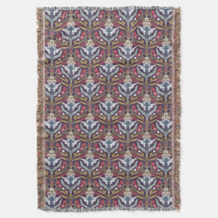 Art nouveau-Blommigt-vridsvevett Filt
