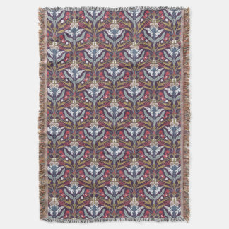 Art nouveau-Blommigt-vridsvevett Filt