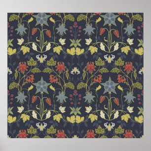 Art nouveau: Blommigten Mörk Poster