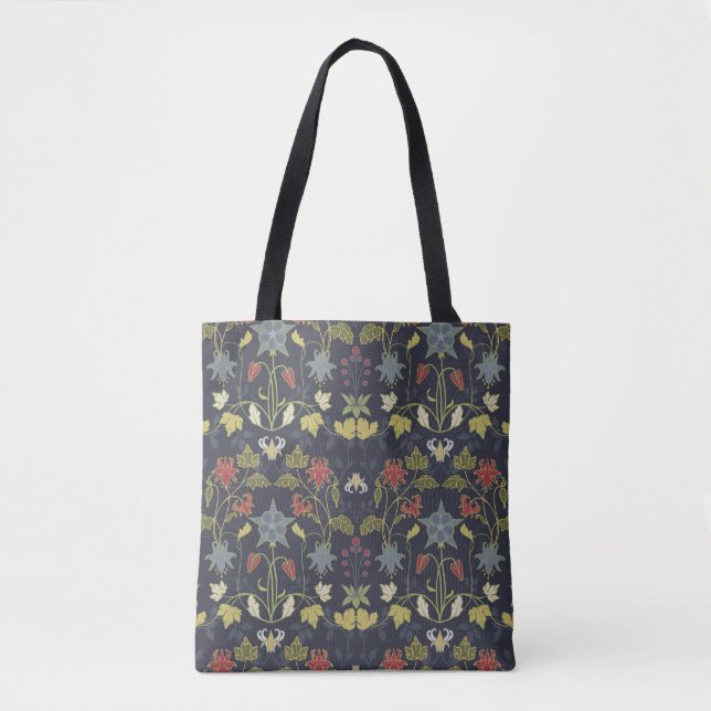 Art nouveau: Blommigten Mörk Tygkasse (Framsida)