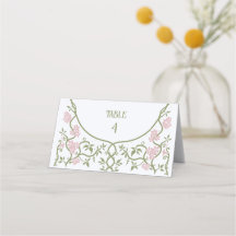 Art nouveau Blommigtens Grönt och Rosa Bröllop
