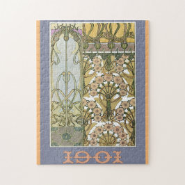 Art nouveau blommigtens konstnärliga vintage segra pussel