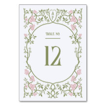 Art nouveau Blommigtens Rosa och Grönt Bröllop