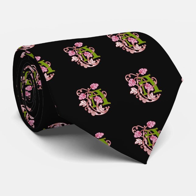 Art Nouveau blommonogram A Slips (Rullad)