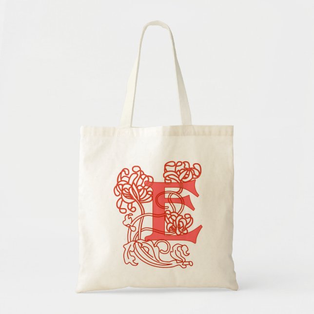 Art Nouveau blommonogram E Tygkasse (Framsidan)