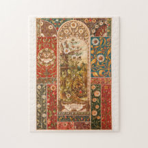 Art nouveau blommönster aster Blommor löv