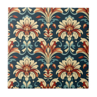 Art nouveau Blommönster Kakelplatta