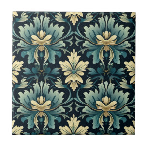 Art nouveau Blommönster Kakelplatta