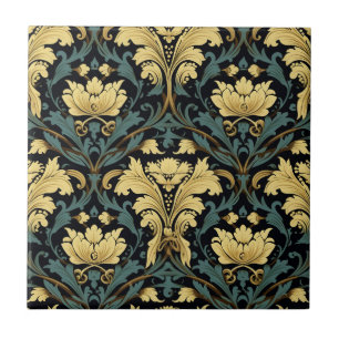 Art nouveau Blommönster Kakelplatta