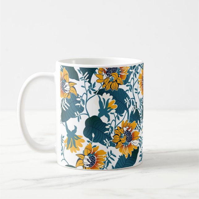Art nouveau, blommönstret. kaffemugg (Vänster)
