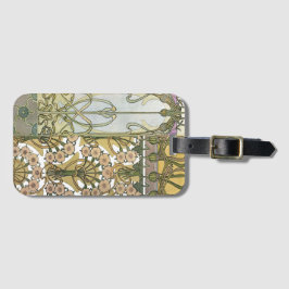 Art nouveau blommor alphonse mucha blommigt art bagagebricka