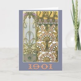 Art nouveau blommor alphonse mucha blommigt art kort
