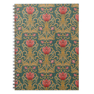 Art nouveau blommor anteckningsbok