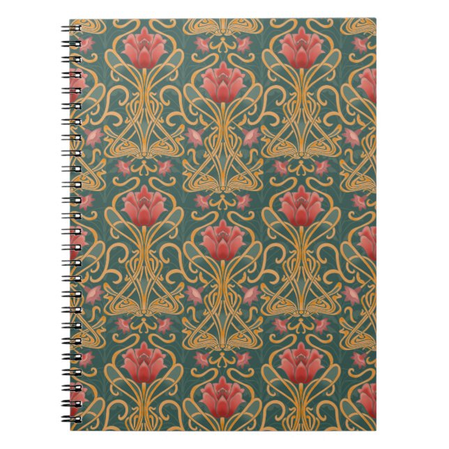 Art nouveau blommor anteckningsbok (Framsidan)
