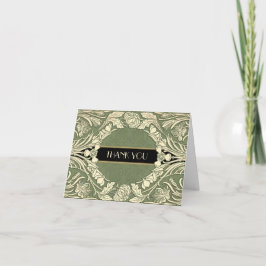 Art Nouveau Blommor Blommig Kant Fullt Redigerbar Tack Kort