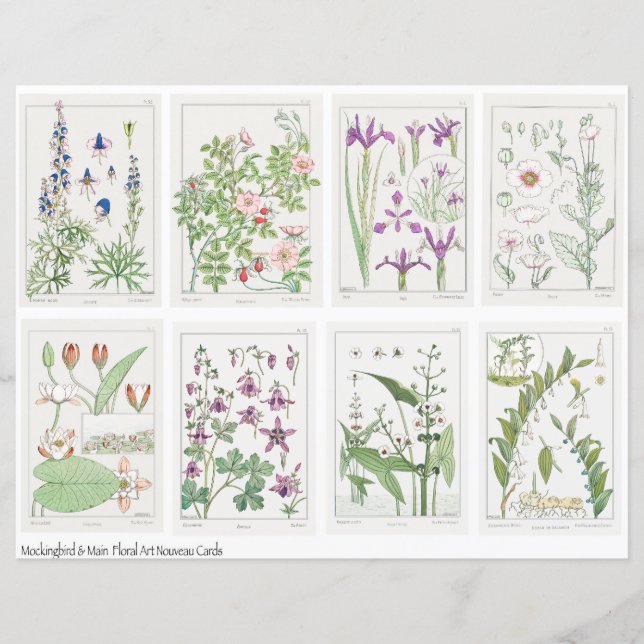 Art Nouveau Blommor Collage Ark Verneuil (Framsida)