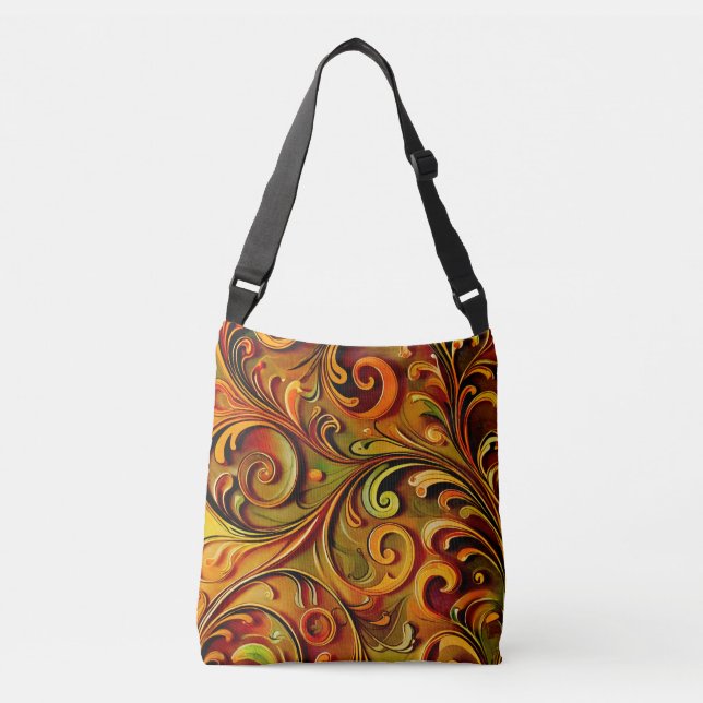 Art Nouveau blomsterdesign  Axelväska (Framsida)