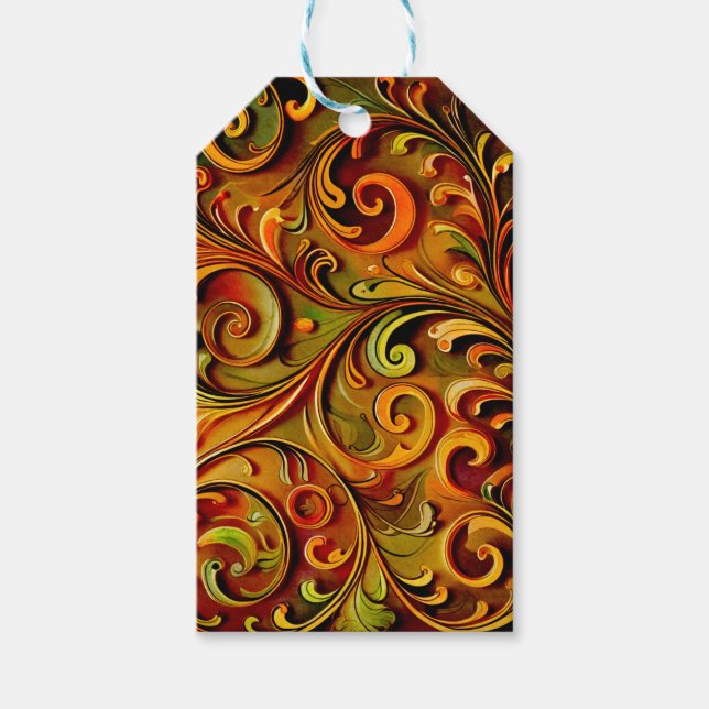 Art Nouveau blomsterdesign  Presentetikett (Framsidan)