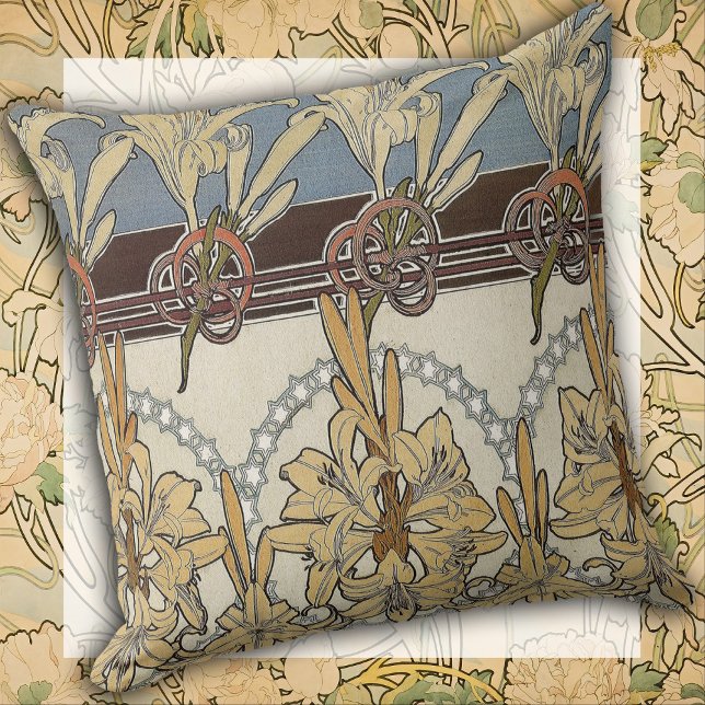 Art Nouveau Bloom & Line Kudde (Skapare uppladdad)