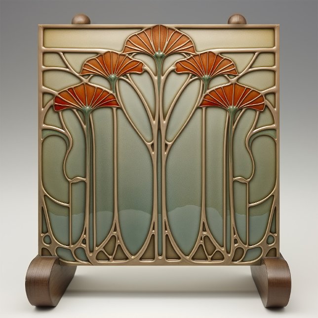 Art nouveau Bloom [uppsättning 4/4] Kakelplatta (Skapare uppladdad)