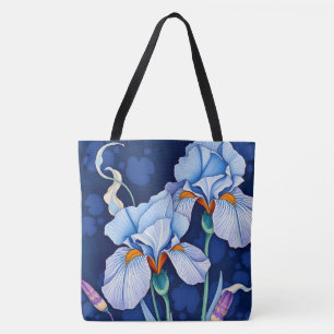 Art nouveau Blue Iris Tygkasse