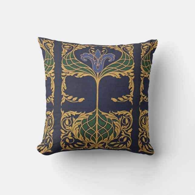 Art nouveau Blue Lily Kudde (Framsida)