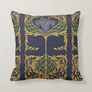 Art nouveau Blue Lily Kudde