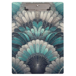 Art nouveau Blue och Silver Fläkt