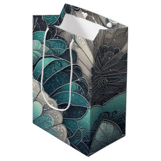 Art nouveau Blue och Silver Fläkt