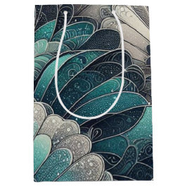 Art nouveau Blue och Silver Fläkt