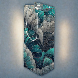 Art nouveau Blue och Silver Fläkt