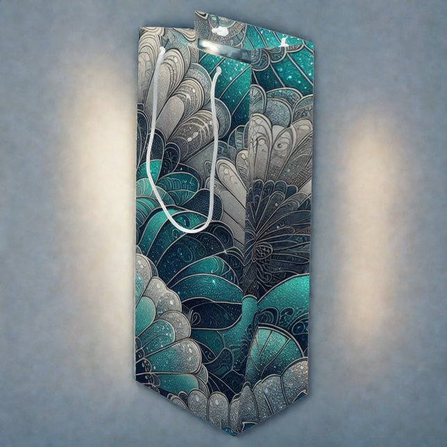 Art nouveau Blue och Silver Fläkt (Skapare uppladdad)