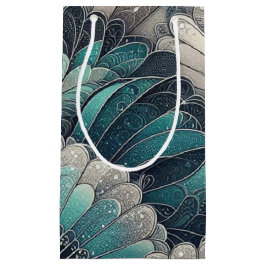 Art nouveau Blue och Silver Fläkt