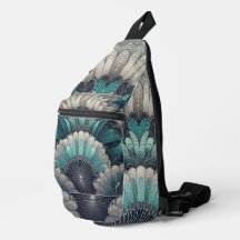 Art nouveau Blue och Silver Fläkt