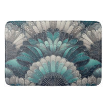 Art nouveau Blue och Silver Fläkt