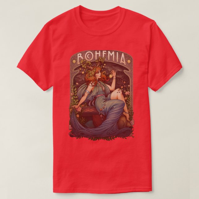 Art nouveau BOHEMIA T Shirt (Design framsida)