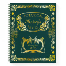 art nouveau Bok Cover Botaniska motifs Guld Grönt